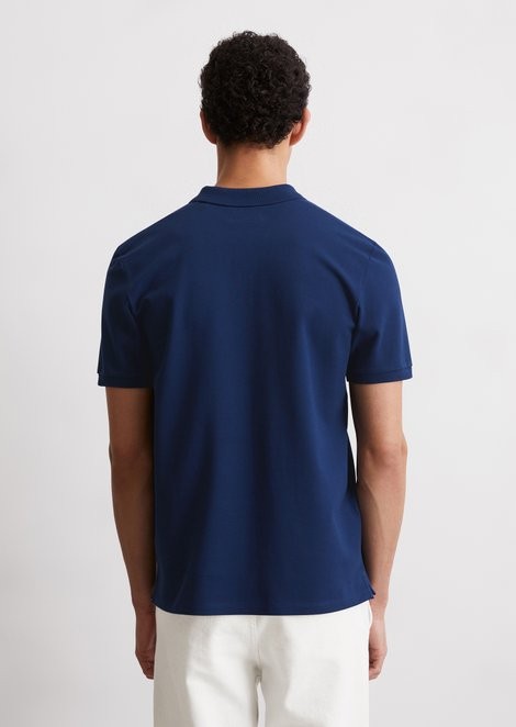Short sleeve polo with button placket, slits at the hem, embroidery on the chest Marc O'Polo - image 2