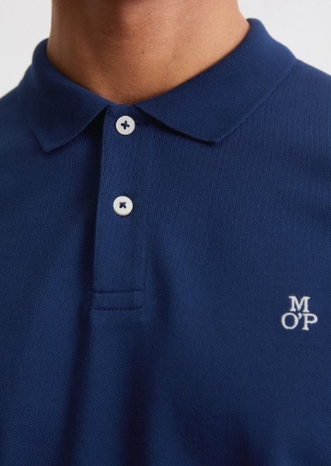 Short sleeve polo with button placket, slits at the hem, embroidery on the chest Marc O'Polo - image 4