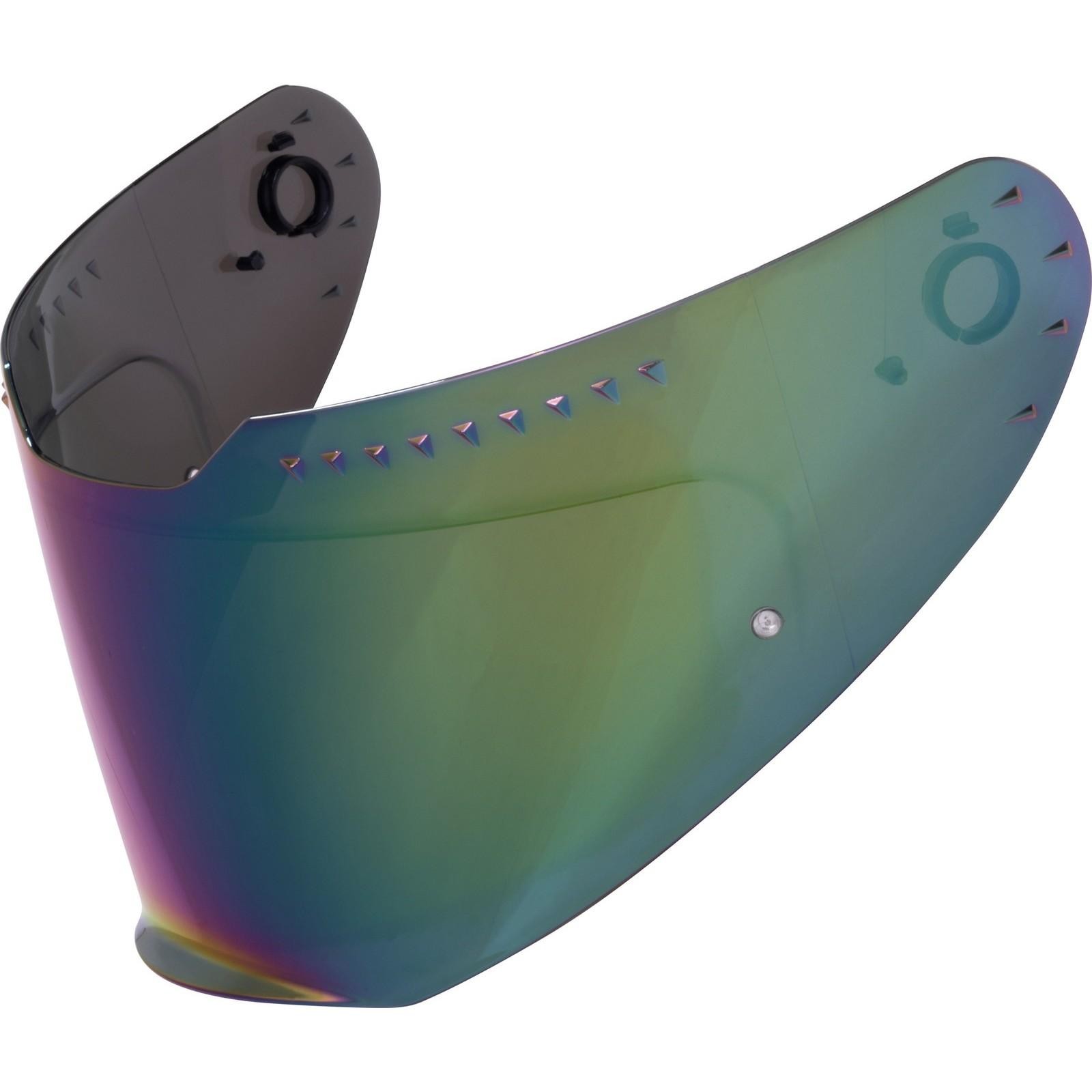 Shox Eclipse Visor in a vibrant rainbow finish, featuring a sleek design with angular edges and ventilation holes, made from durable, lightweight material.