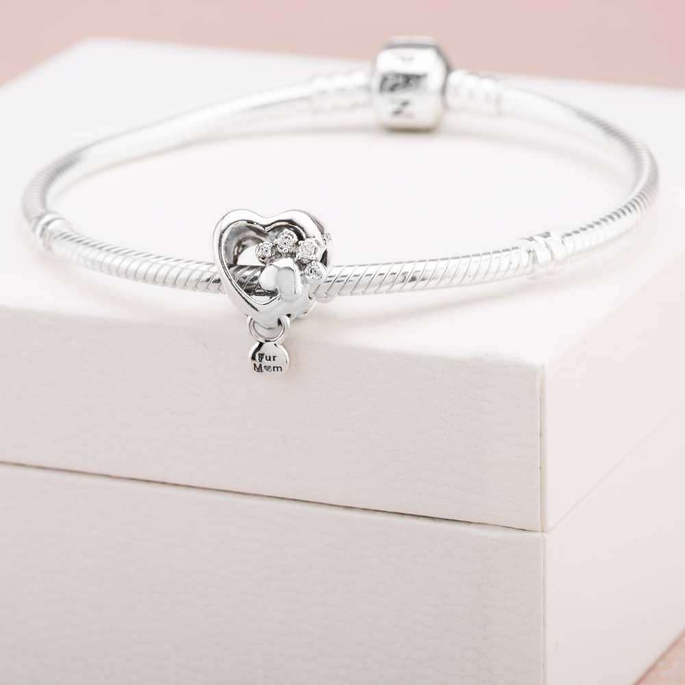 Silver paw pendant for mom - image 5