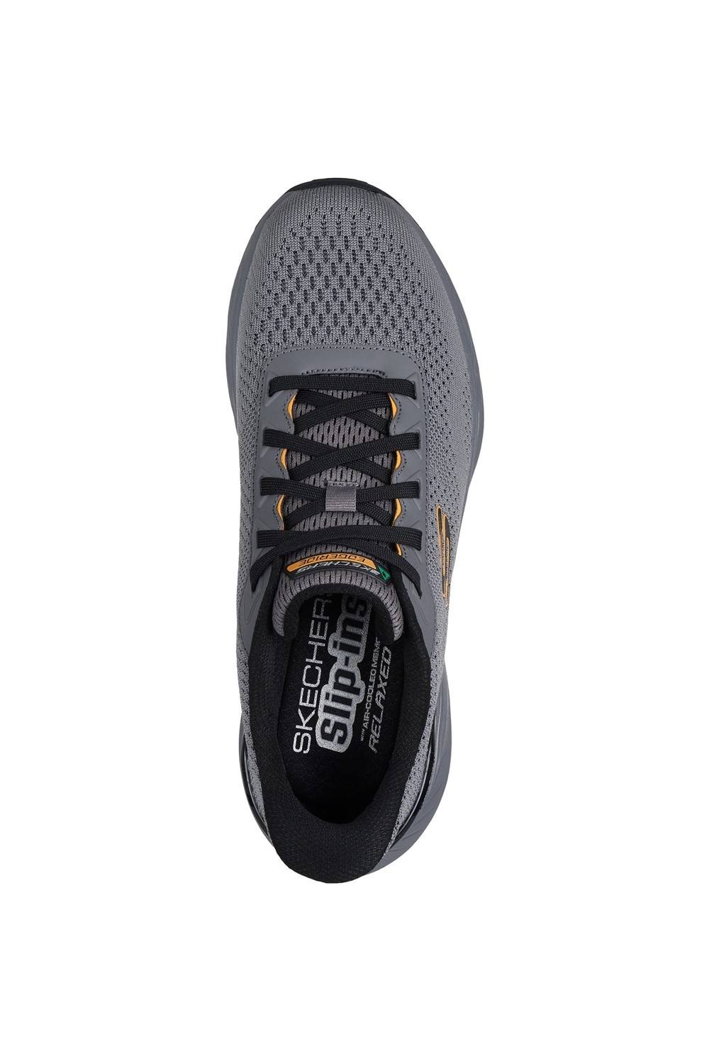 Skechers Edgeride Textile Men's Charcoal/Yellow Trainers - image 3