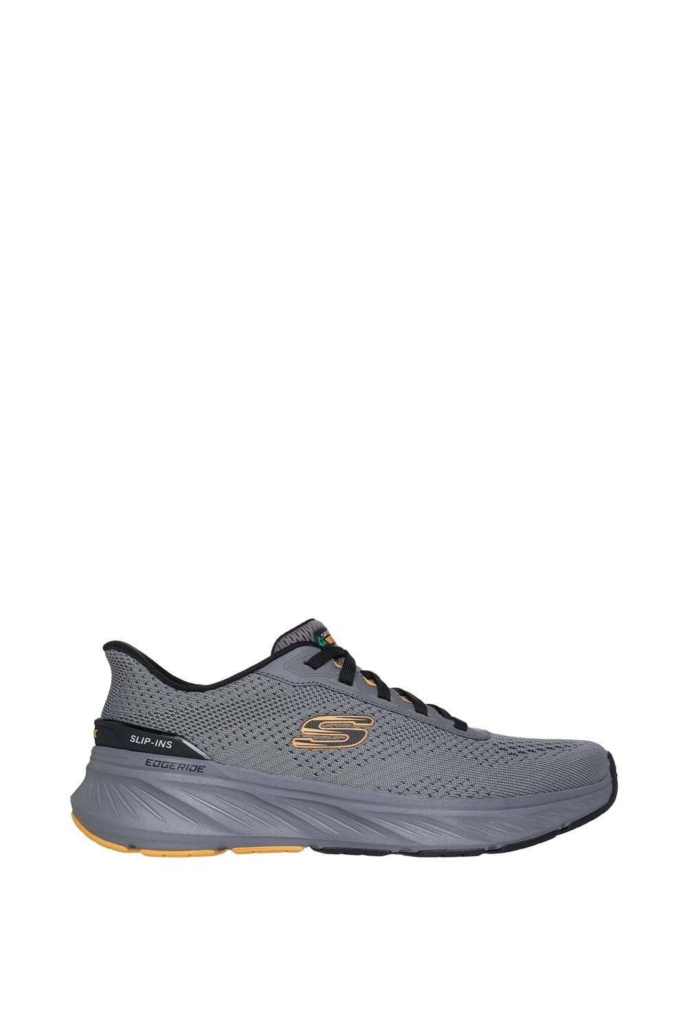 Skechers Edgeride Textile Men's Charcoal/Yellow Trainers - image 5