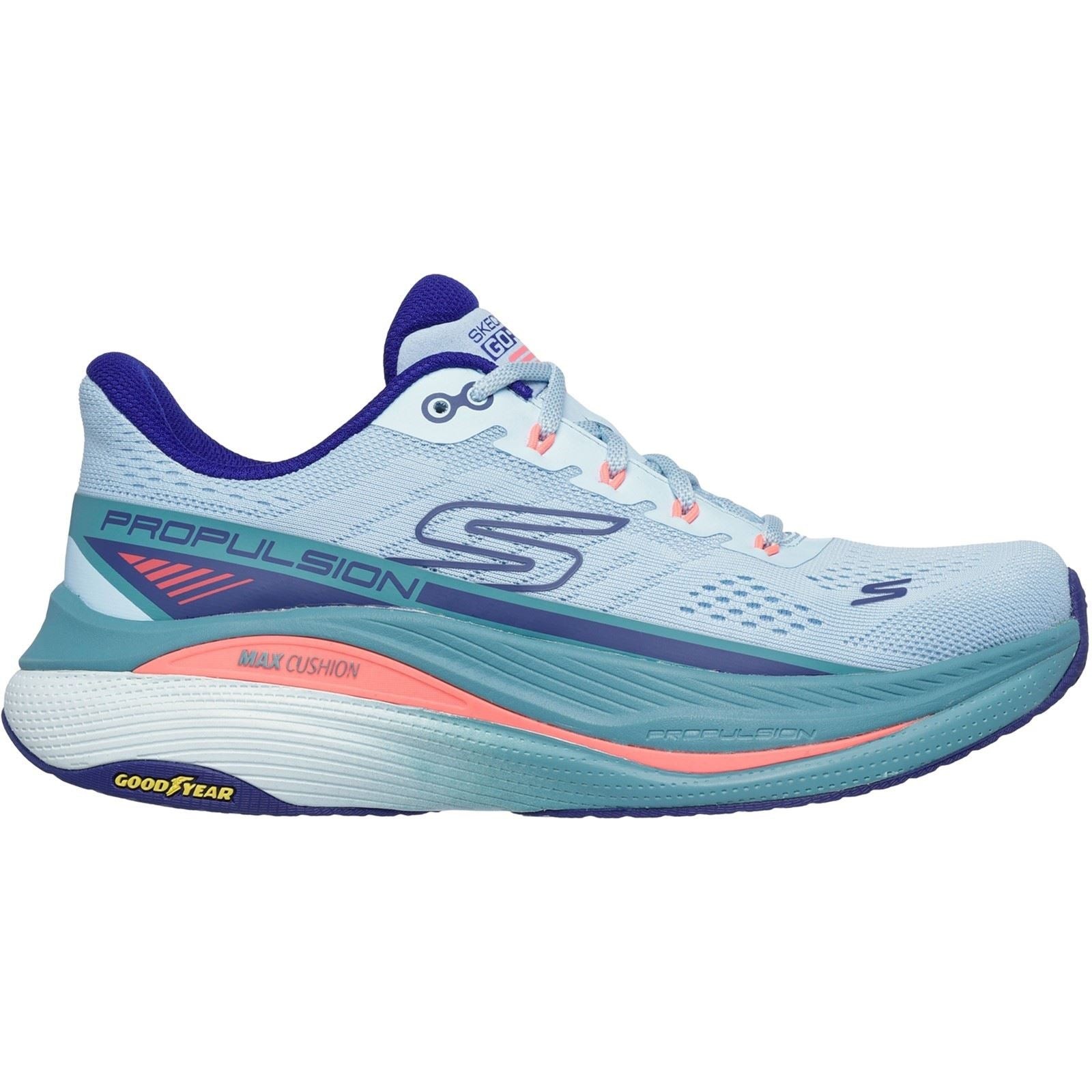 Skechers Performance Max Cushioning Propulsion Textile Women's Light Blue/Navy Trainers - image 2