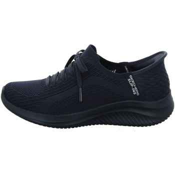 Dark navy Skechers Ultra Flex 3.0 Pure Color Trainers featuring a breathable mesh upper, lace-up design, and a flexible, textured sole for comfort and support.