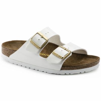 Birkenstock Birkenstock Arizona BF Patent White Regular Fit Unisex - Sandals Birkenstock - White - 1005293-9 - Size: 9