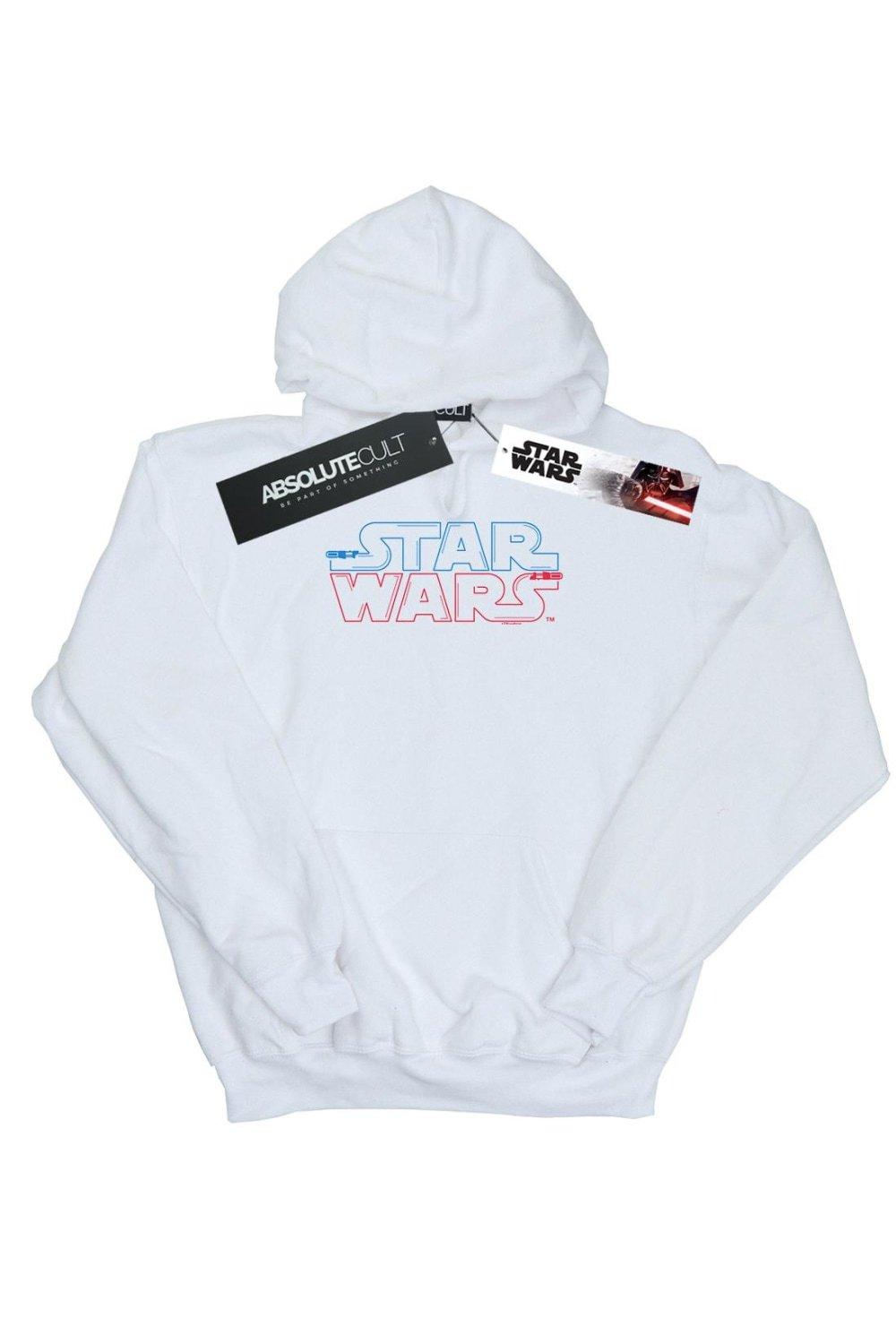 Star Wars Boy's Lightsaber Logo Hoodie in White | Size: 5-6 Years - image 3