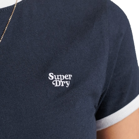 T-shirt court with contrasting edges organic cotton girl Superdry - image 3