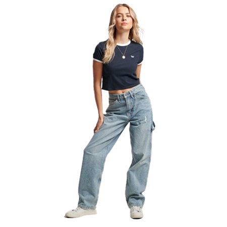 T-shirt court with contrasting edges organic cotton girl Superdry - image 5