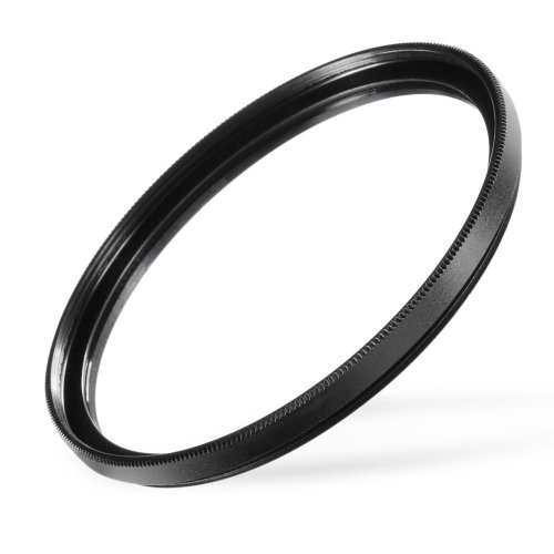 Black thick lens filter with a textured edge for easy grip, designed for photography use, showcasing a sturdy and durable construction.