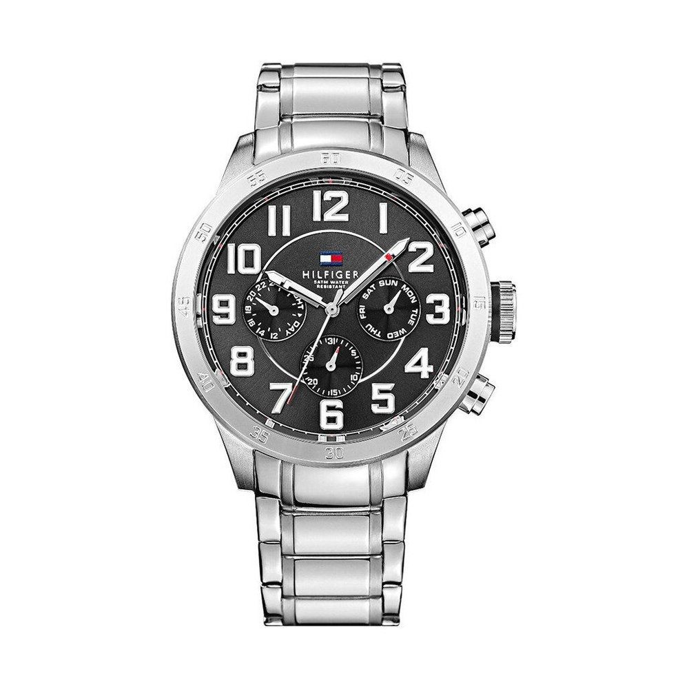 Tommy Hilfiger Trent 1791054 Men's Multifunction Watch – 46mm Black Dial Silver Bracelet - image 2
