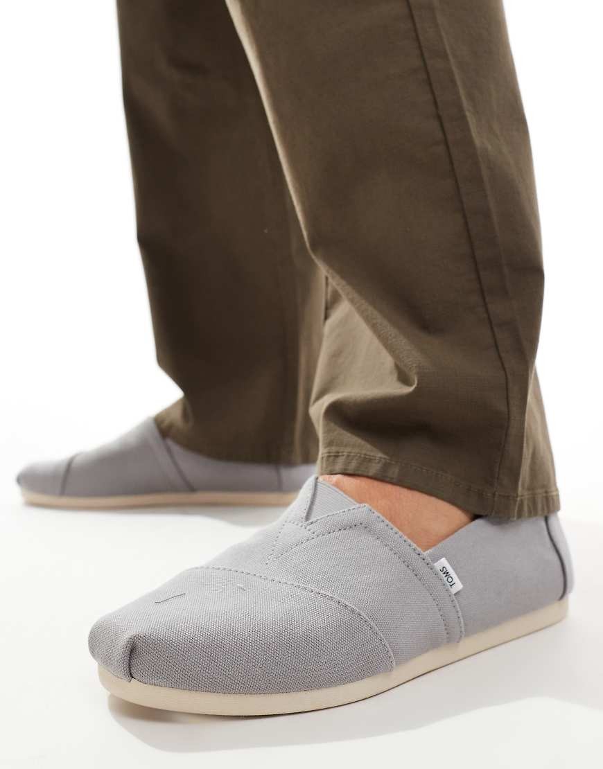 TOMS TOMS, Espadrilles, Male, Gray, 6 1/2 UK, Grey Canvas Slip-on Espadrilles Men