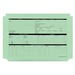 Green pre-printed personnel wallet made of 270gsm manilla, measuring 332x238mm, featuring sections for information and a pack of 50 units.