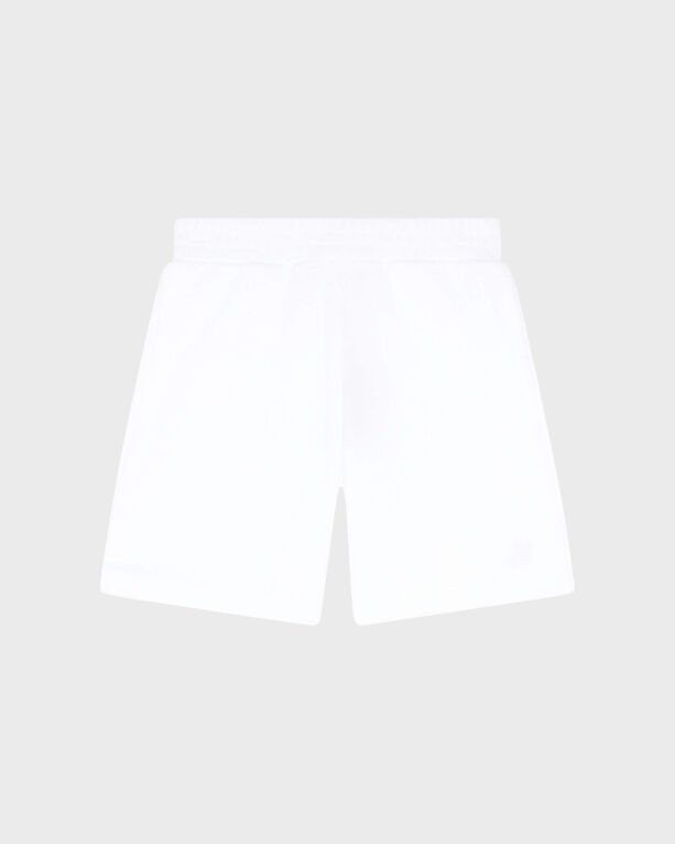 White boys' terry Bermuda shorts by Vilebrequin, featuring an embroidered turtle design, elastic waistband, and a relaxed fit, available in size 2.