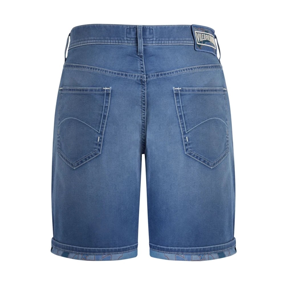 Vilebrequin Men 5-pockets Denim Bermuda Shorts Tropical Turtles - Garonne - Blue - Size 32 - image 2