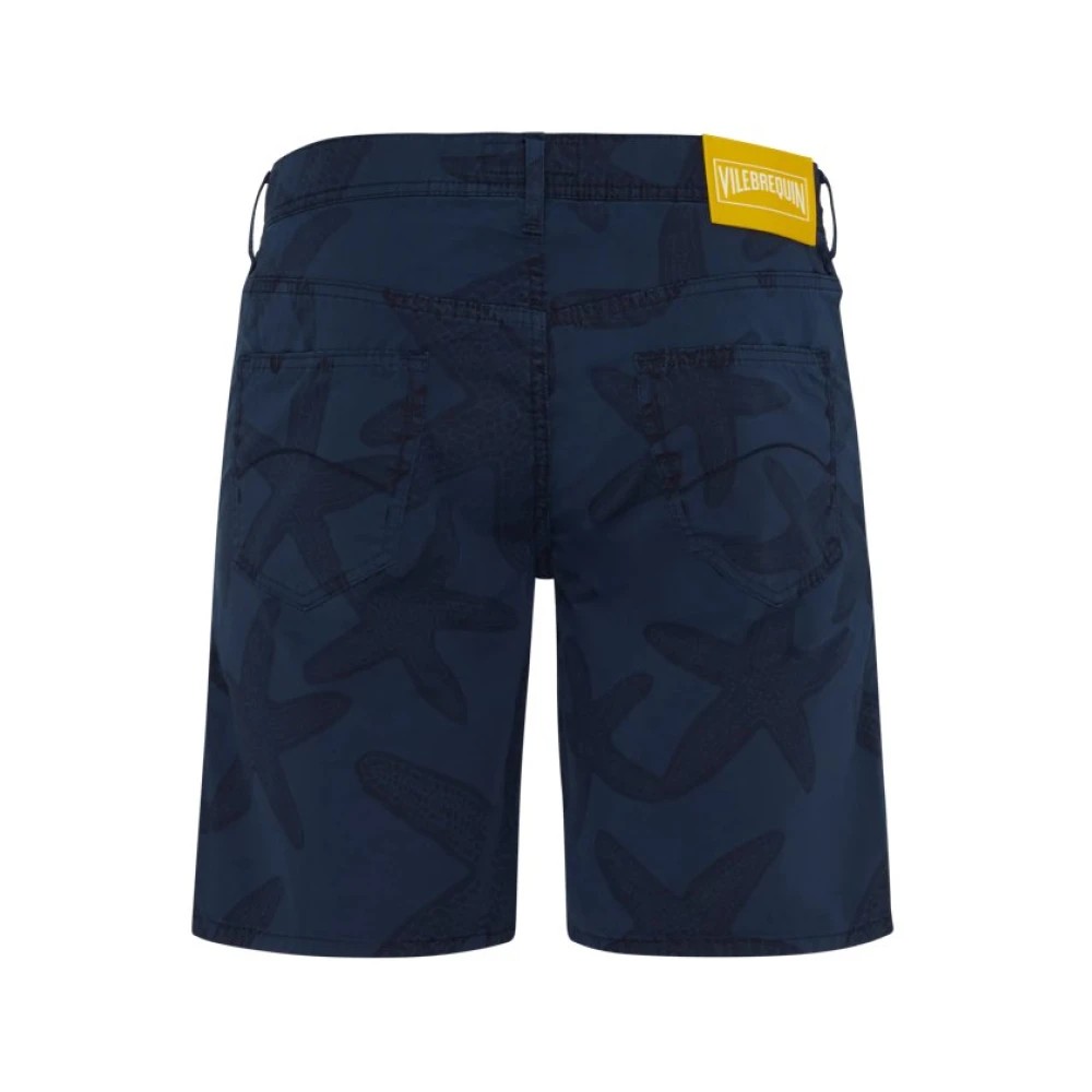 Vilebrequin Men Bermuda Shorts Starfish Darkening Printed Gabardine - Garonne - Blue - Size 38 - image 2