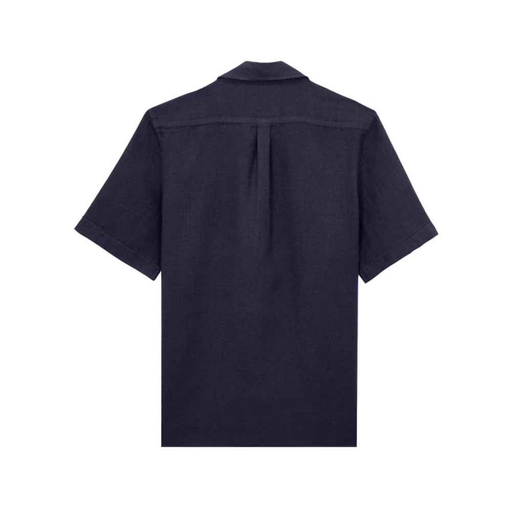 Vilebrequin - Men Bowling Linen Shirt Solid - Shirt - Charli - Blue - Size S - image 2