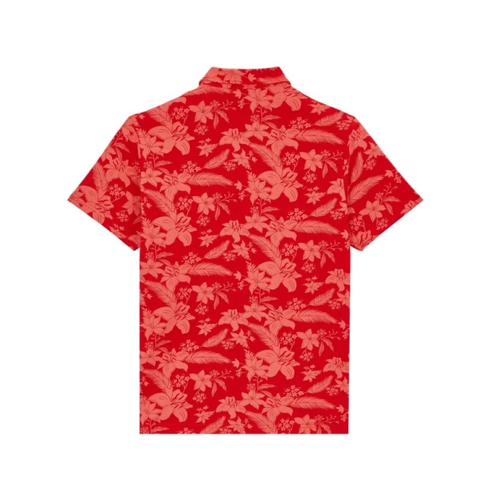 Vilebrequin Men Cotton Polo Printed Lightening Flower - Moussure - Red - Size L - image 2