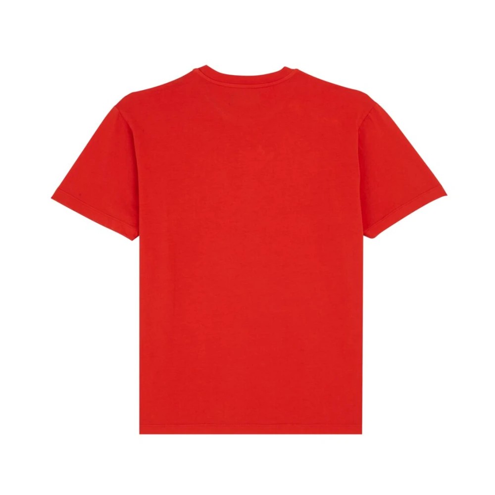 Vilebrequin Men Cotton T-shirt Printed Turtle Logo - Portisol - Red - Size M - image 2