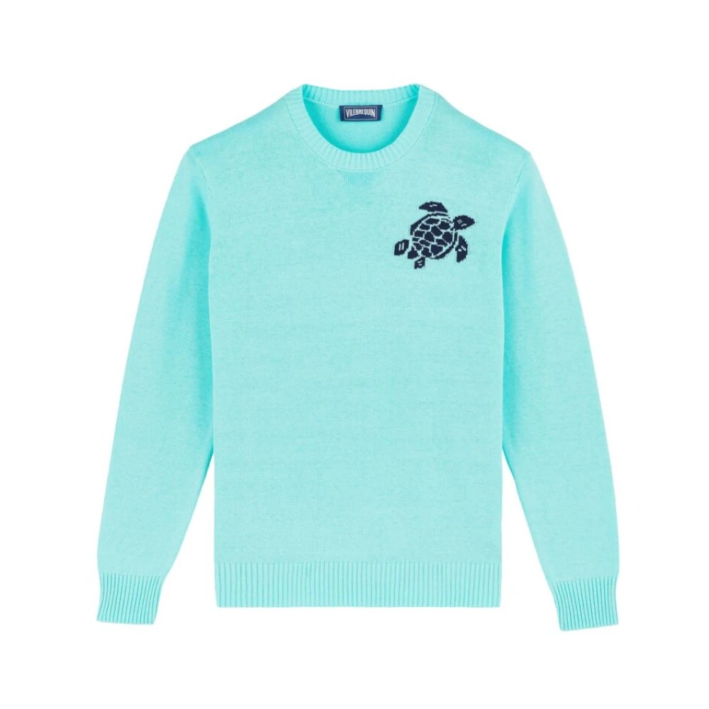 Vilebrequin - Men Crewneck Cotton And Cashmere Sweater Turtle - Pullover - Rayol - Blue - Size S - image 3