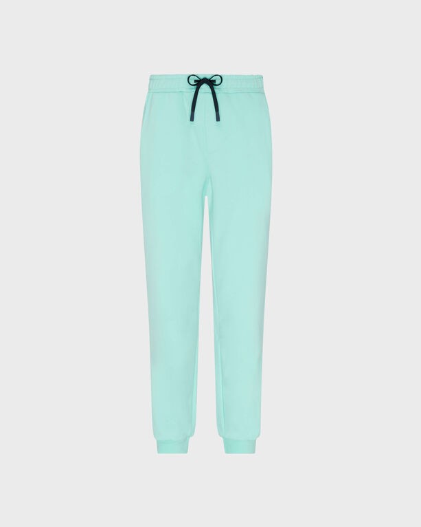 Light green cotton jogger pants with a drawstring waist, ribbed cuffs, and a relaxed fit, labeled as size S by Vilebrequin.