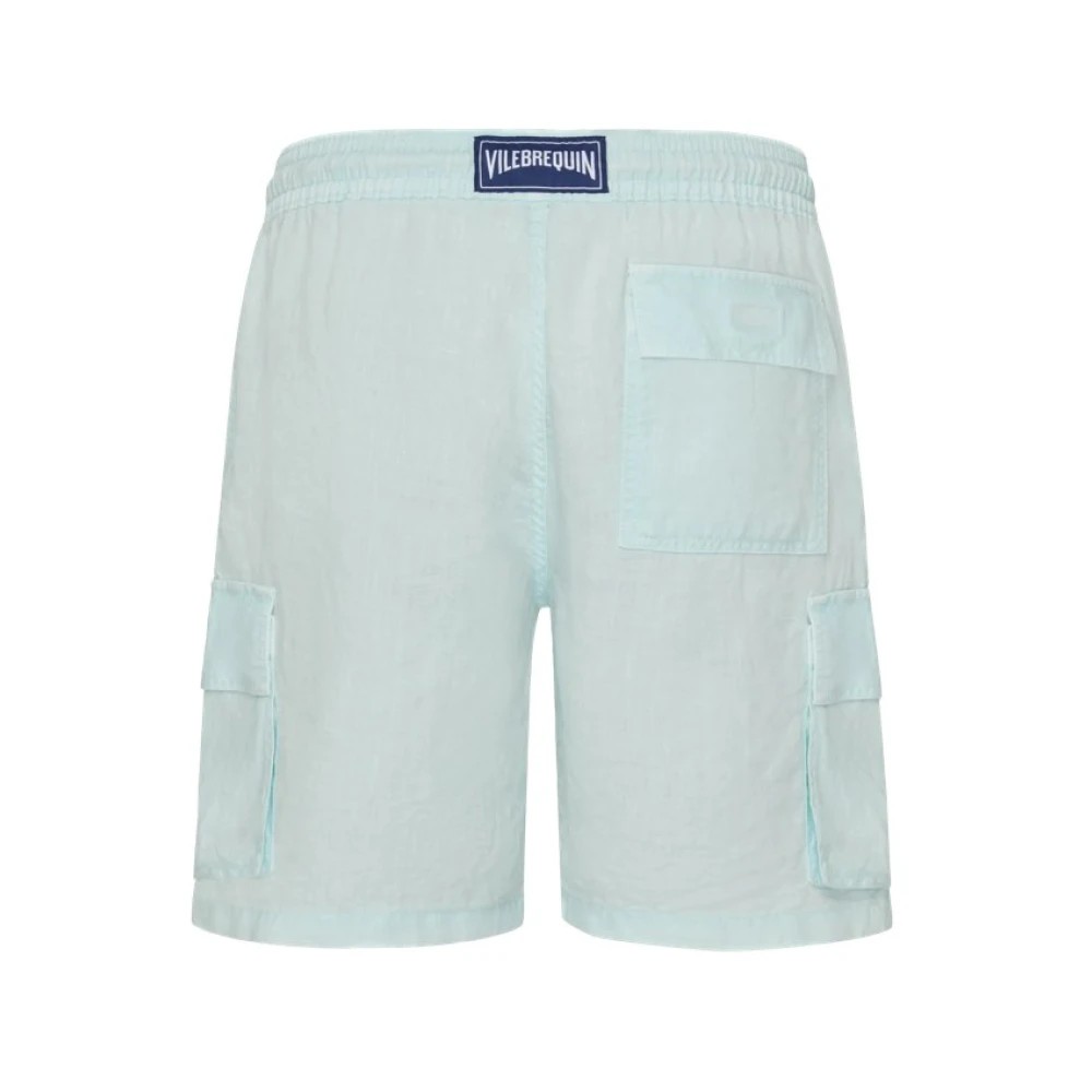Vilebrequin Men Linen Cargo Bermuda Shorts Natural Dye - Baie - Blue - Size XXXL - image 2
