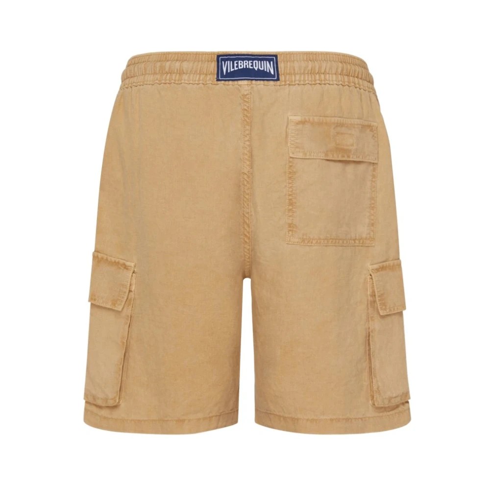 Vilebrequin Men Linen Cargo Bermuda Shorts Natural Dye - Baie - Brown - Size XXXL - image 2