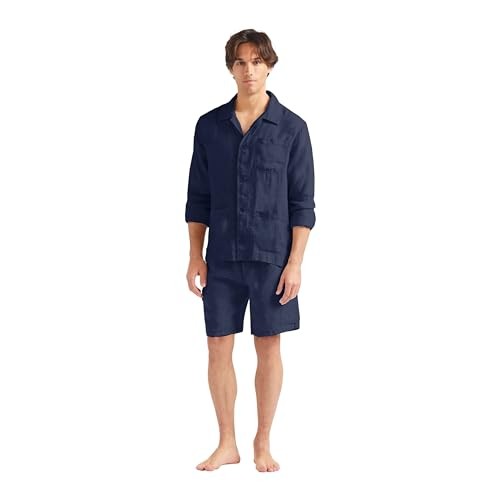 Vilebrequin - Men Linen Solid Overshirt - Jacket - Corentin - Blue - Size XL - image 2