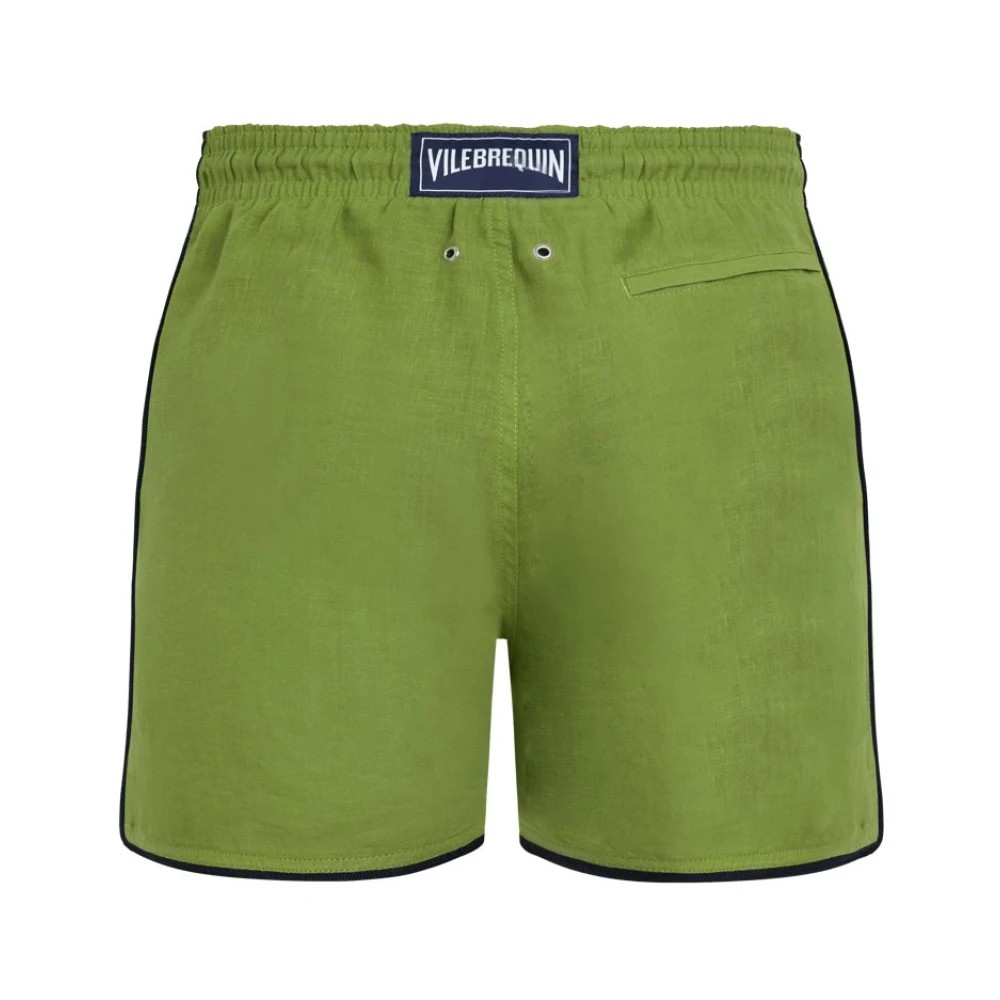 Vilebrequin - Men Linen Swim Shorts Solid - Swimwear - Mallorca - Green - Size M - image 2