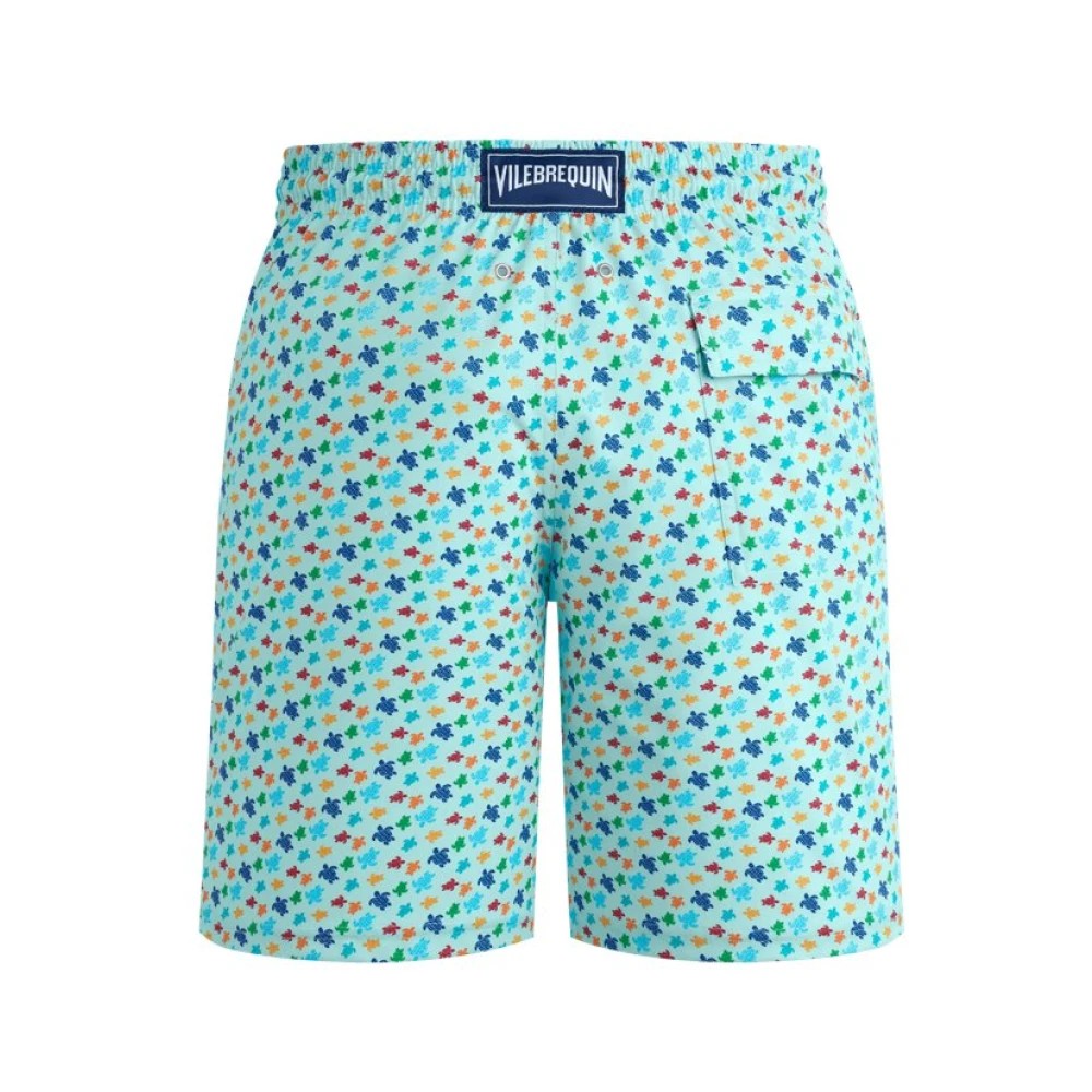 Vilebrequin Men Long Stretch Swim Shorts Micro Ronde Des Tortues Rainbow - Okorise - Blue - Size L - image 2