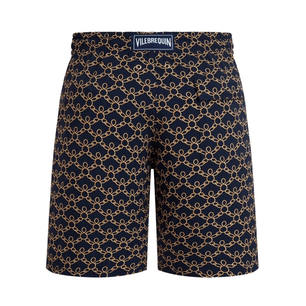 Vilebrequin - Men Long Stretch Swim Shorts Turtles Chain - Swimwear - Okorise - Blue - Size XL - image 2