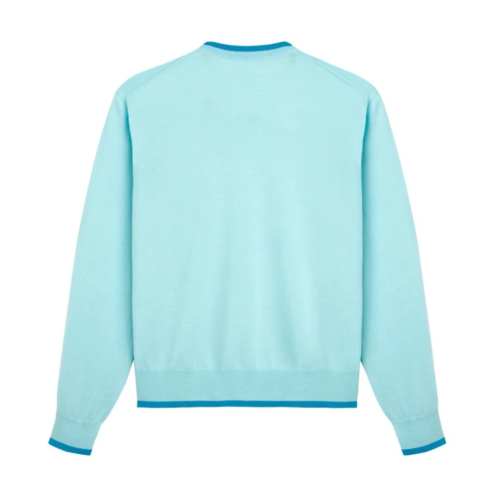 Vilebrequin - Men Merino Wool Cashmere Silk Crewneck Sweater - Pullover - Pierre - Blue - Size XXL - image 2