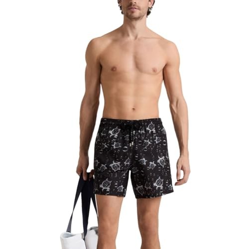Vilebrequin - Men Micro-perforated Ultra-light And Packable Swim Shorts Bubble Turtles 3d - Swimwear - Mahina - Black - Size L - image 2