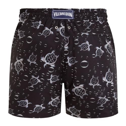 Vilebrequin - Men Micro-perforated Ultra-light And Packable Swim Shorts Bubble Turtles 3d - Swimwear - Mahina - Black - Size L - image 3