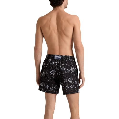 Vilebrequin - Men Micro-perforated Ultra-light And Packable Swim Shorts Bubble Turtles 3d - Swimwear - Mahina - Black - Size L - image 4