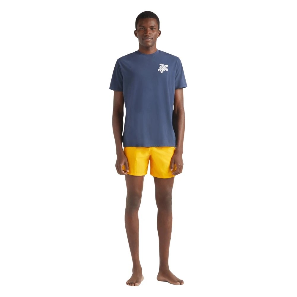 Vilebrequin - Men Organic Cotton T-shirt Big Turtle Embroidery - Tee Shirt - Partisol - Blue - Size M - image 3