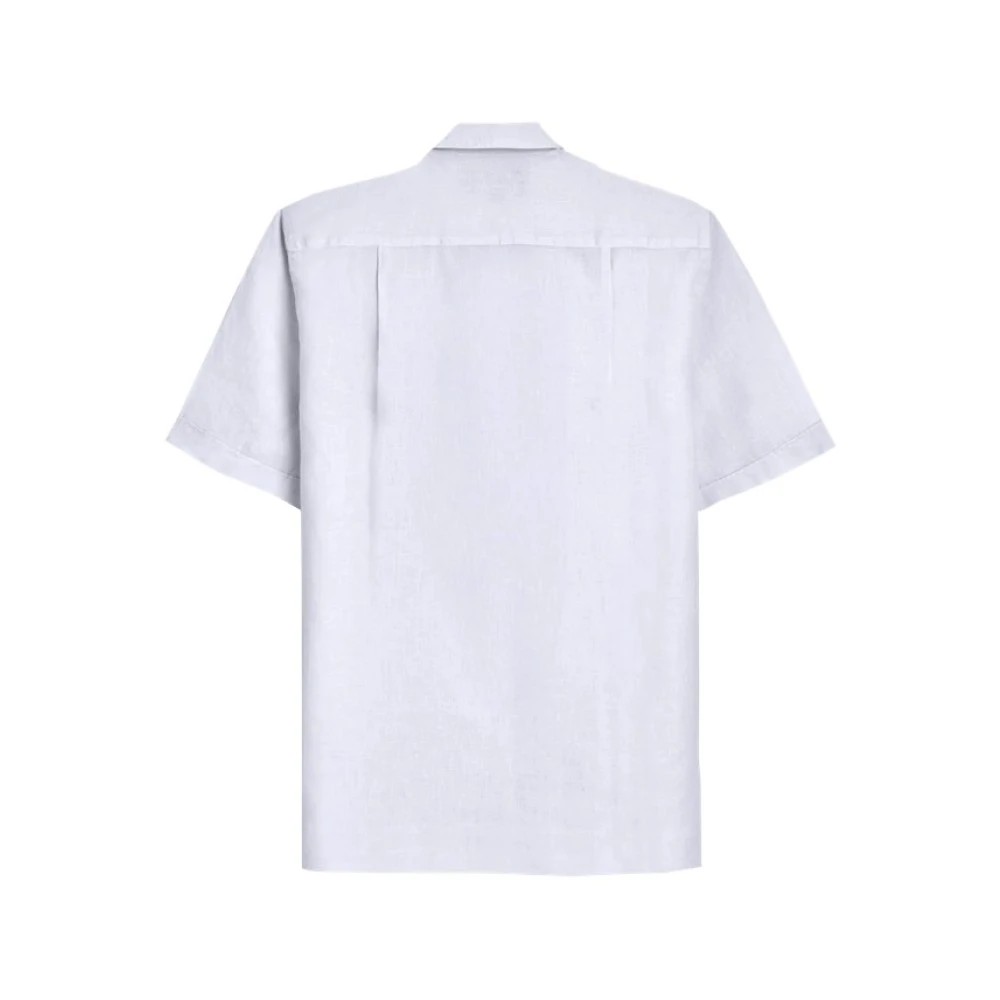 Vilebrequin - Men Short-sleeve Linen Shirt Solid - Shirt - Courbis - White - Size L - image 2
