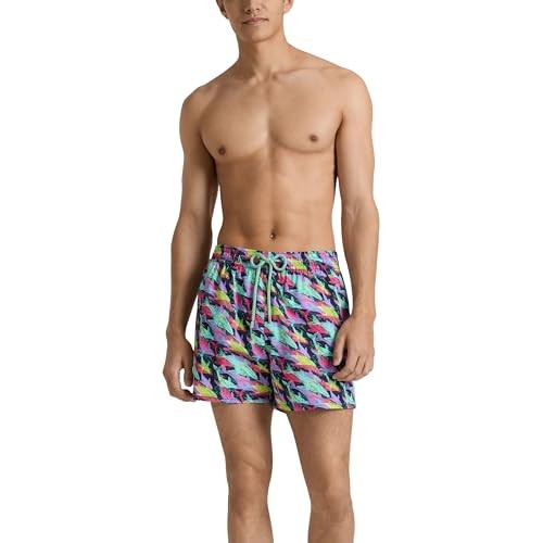 Vilebrequin - Men Stretch Short Swim Shorts Whales Offset - Swimwear - Monrise - Blue - Size L - image 2