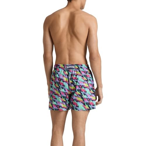 Vilebrequin - Men Stretch Short Swim Shorts Whales Offset - Swimwear - Monrise - Blue - Size L - image 4