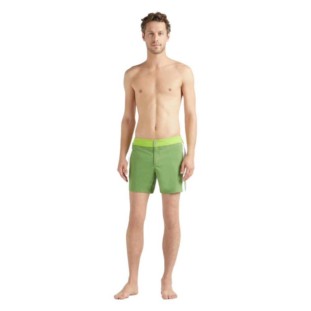 Vilebrequin - Men Stretch Swim Shorts Flat Belt Color Block - Swimwear - Merle - Green - Size L - image 2
