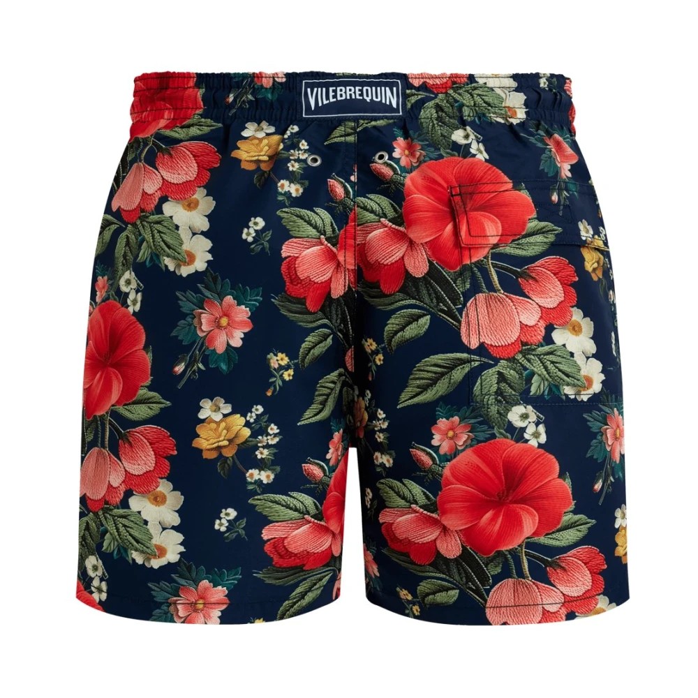 Vilebrequin - Men Swim Shorts Flowers - Swimwear - Moorea - Blue - Size L - image 2