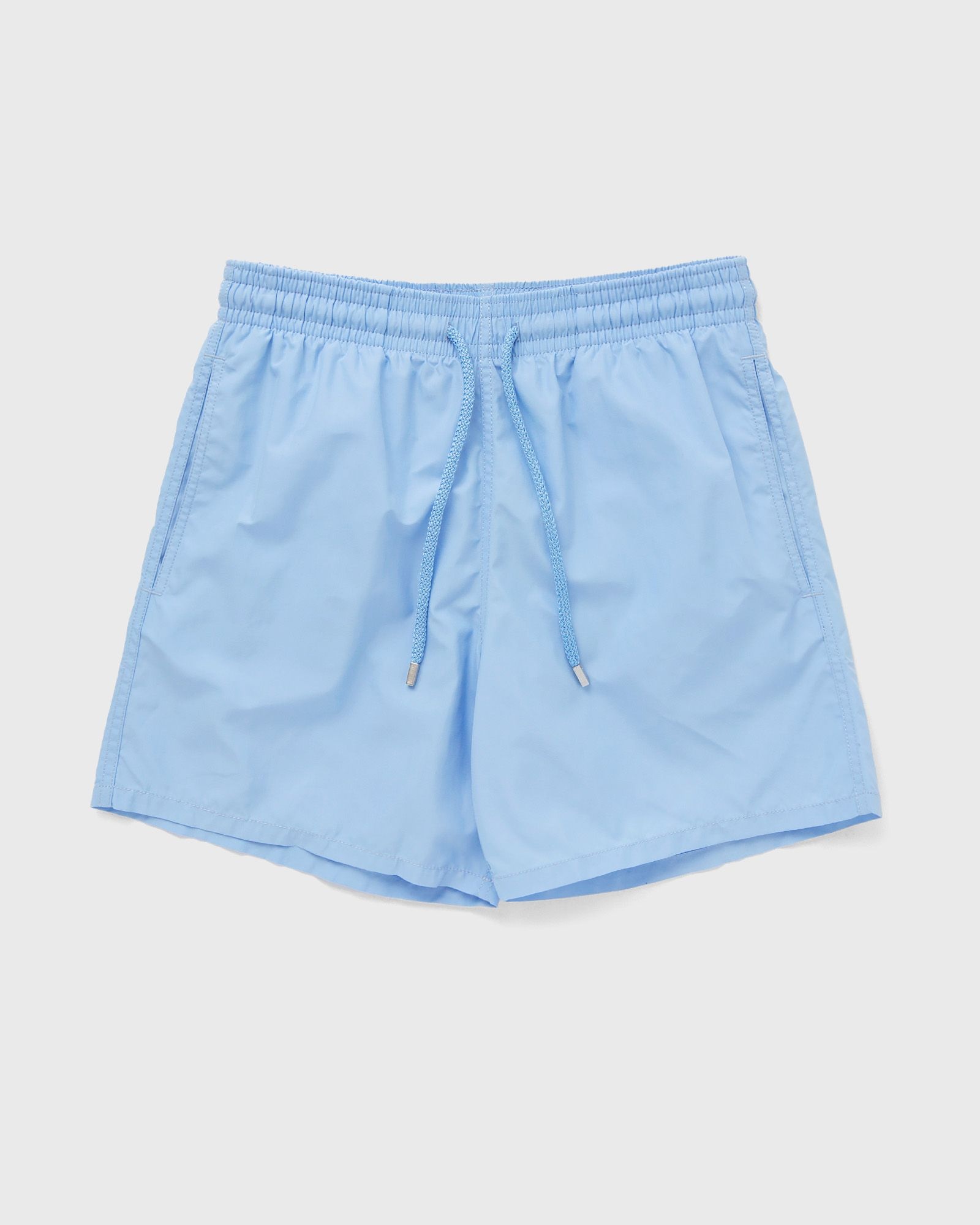 Light blue men's swim shorts by Vilebrequin, featuring an elastic waistband with a drawstring, made from quick-drying material, in size M.