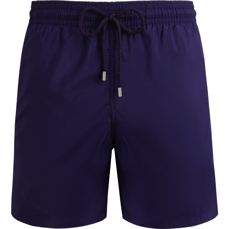 Ultra-light blue swim shorts by Vilebrequin, featuring a drawstring waist, solid color, and packable design, ideal for summer wear, size M.