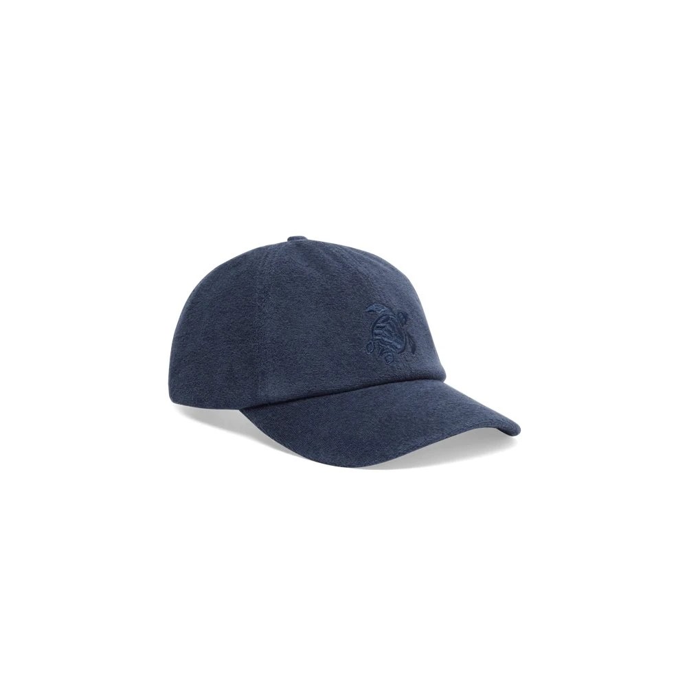 Blue terry cloth cap by Vilebrequin featuring a curved brim and embroidered logo on the front, designed for a comfortable fit in one size.