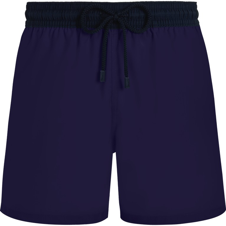 Blue ultrafine wool swim shorts by Vilebrequin, featuring a comfortable elastic waistband with a drawstring, designed for men in size XXL.