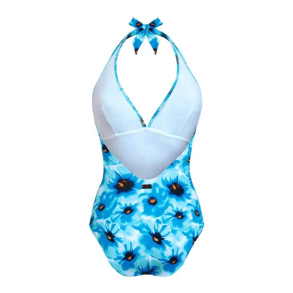 Vilebrequin - Women Halter One-piece Swimsuit Poppies - Swimwear - Famous - Blue - Size XS - image 2