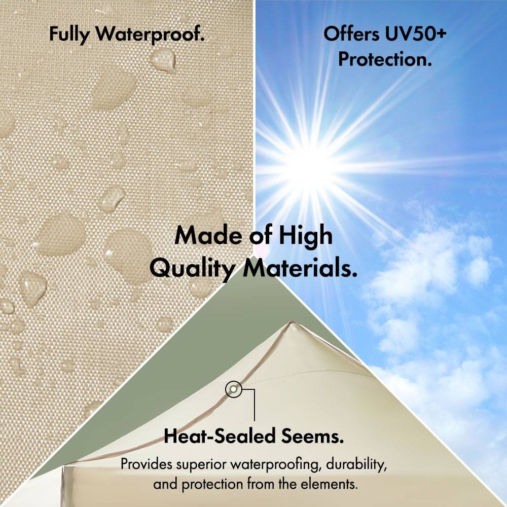 VonHaus 3 x 3m Beige Pop Up Gazebo with Sides - image 3
