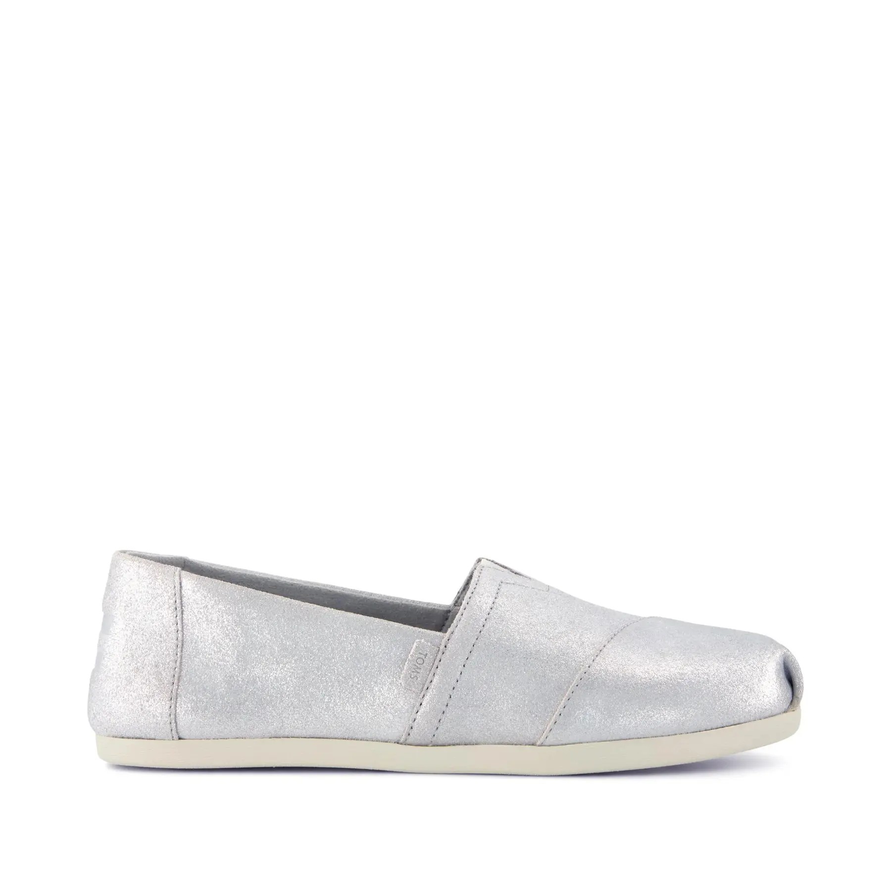 TOMS Womens Alpargata Classic Light Grey Metallic Suede