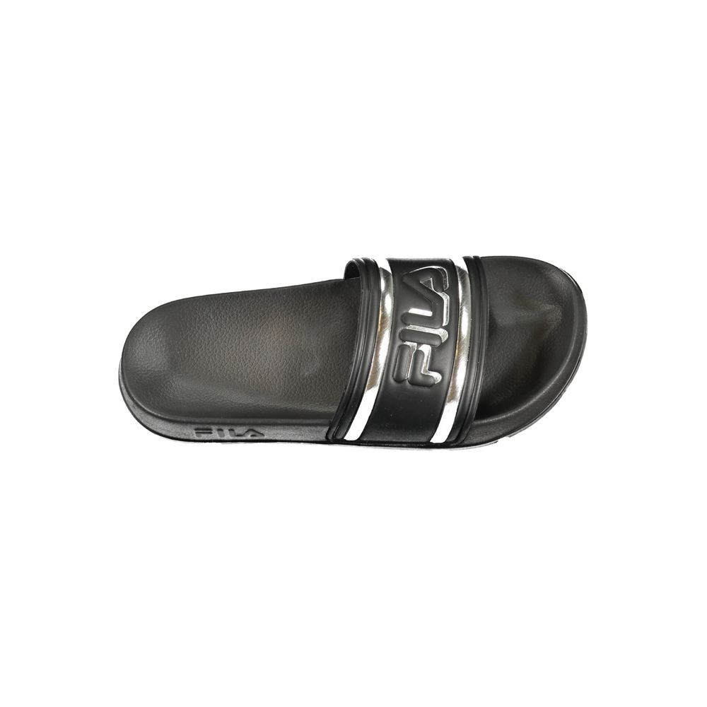 Fila Black Sandal with Silver Logo Details