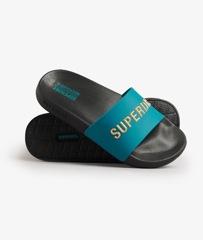 Superdry Superdry Women's Code Logo Pool Sliders Blue