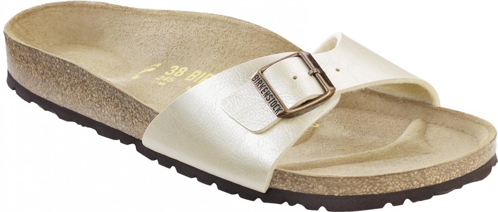 Birkenstock Birkenstock Madrid Birko-Flor Sandals - Narrow - Graceful Pearl White